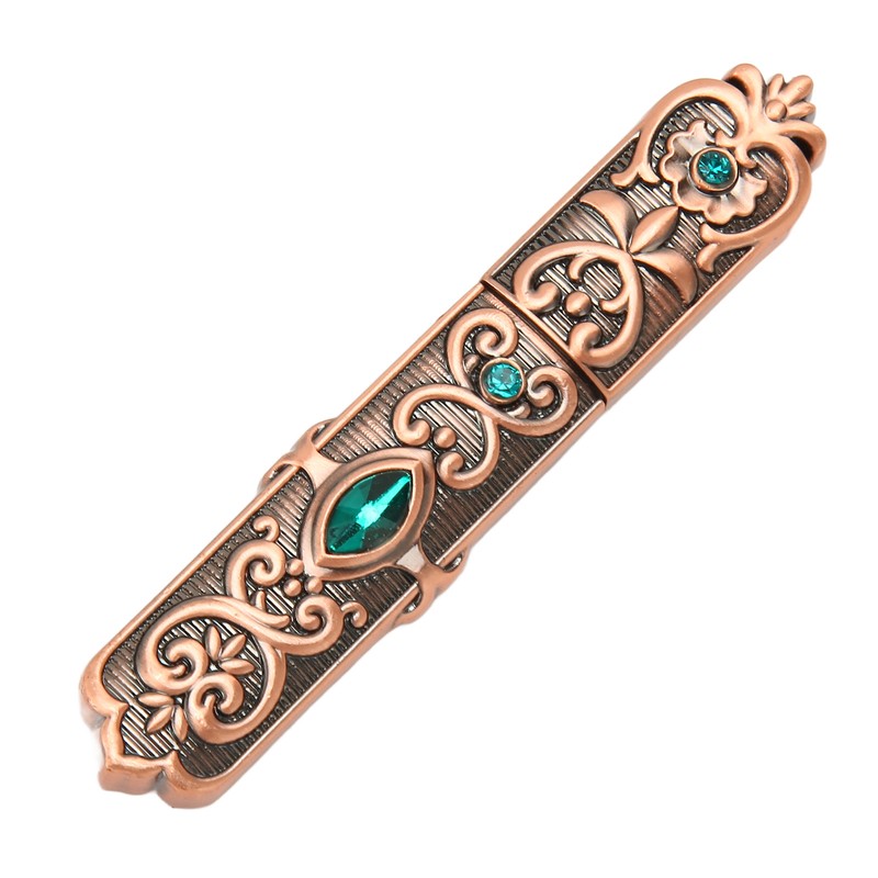Vintage Needle Case Set Rhinestone Carved Pattern Fashionable Sewing Needles