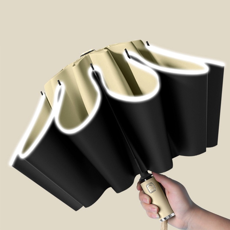 Automatic Reverse Umbrella Large One Key Control with Reflective Strip