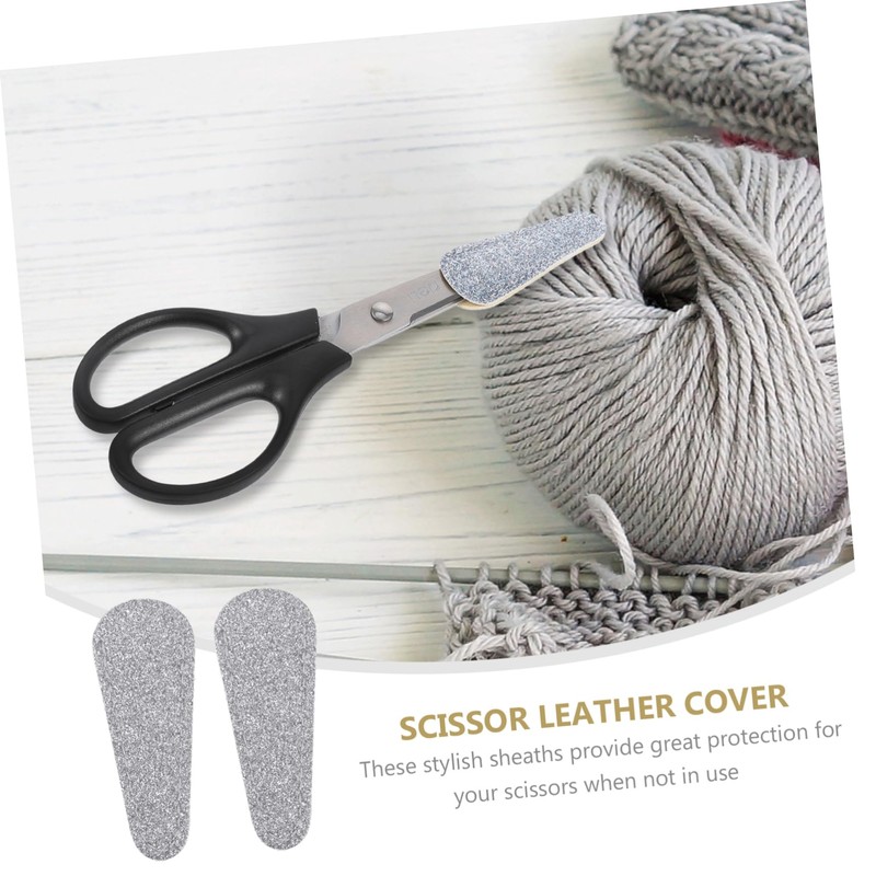 Beavorty 2pcs Leather Scissor Protector Sleeves for Hairdressing Durable and