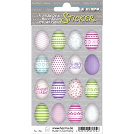 Herma Happy Easter Sticker, Paper, Colourful eggs 16 x 9 cm
