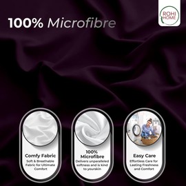 Rohi Double Fitted Sheet 100% Microfibre – 16'' (40cm) Extra Deep Fitted Sheet with Elasticated Corners – Ultra Soft, Hypoallergenic & Durable Bed Sheet – Bottom Sheet (Plum – 137 x 190cm)