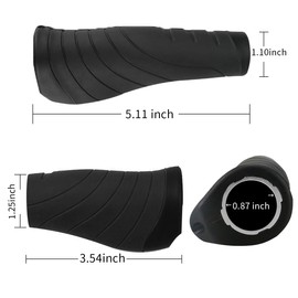 Allnice Bike Handlebar Grips Comfort Bike Grips Fit for 22.2mm Bicycle Handlebar (Black) (AB)