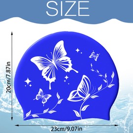 LUKIUP Badekappe für Erwachsene, Silikon Badekappe, Dehnbare und Bequeme Schwimmkappen, 3D Dehnbare & Bequeme Badehaube, mit Verstärktem Rand, Anti-Rutsch,Geeignet für Frauen ab 16 Jahren(Königsblau)