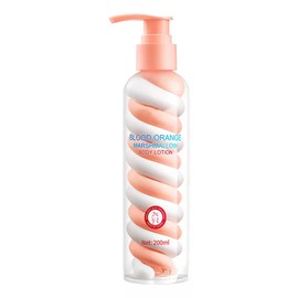 Loción Corporal de Naranja Sanguina y Malvavisco Con Rosas Y Niacinamida, 200ml, Hidratante y Nutritiva, Suavizante para Piel Seca, Piel Tierna E Iluminadora, Cuidado Diario De La Piel