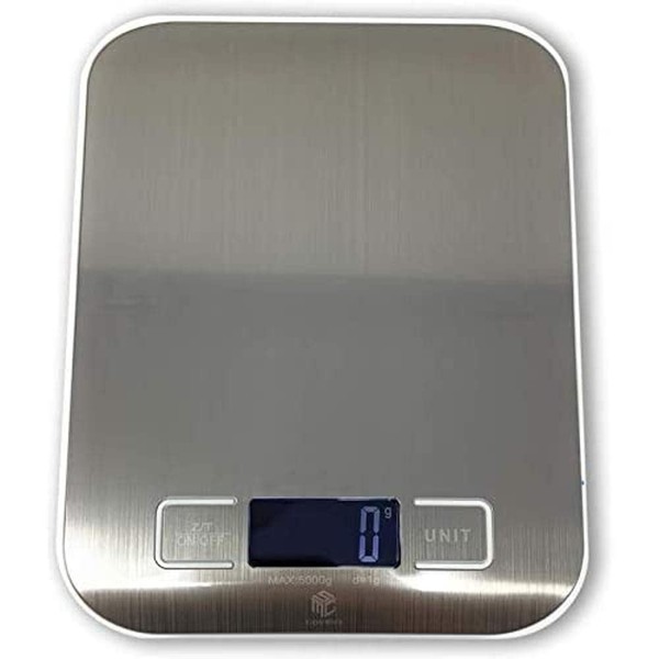 Kitchen Scales 10kg MSC Digital Electronic Coffee Weighing Scale for Cooking Baking High-Precision Food, Jewelry Weight Scales, LCD Display, Multifunctional, Tare Feature, Stainless Steel 10kg-AAA
