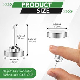 60 Pack Magnetic Pushpin, Magnetic Clips Magnet Thumb Tacks Magnet Tacks Push Pins for Cork Board Wall Bulletin Board Photo Wall