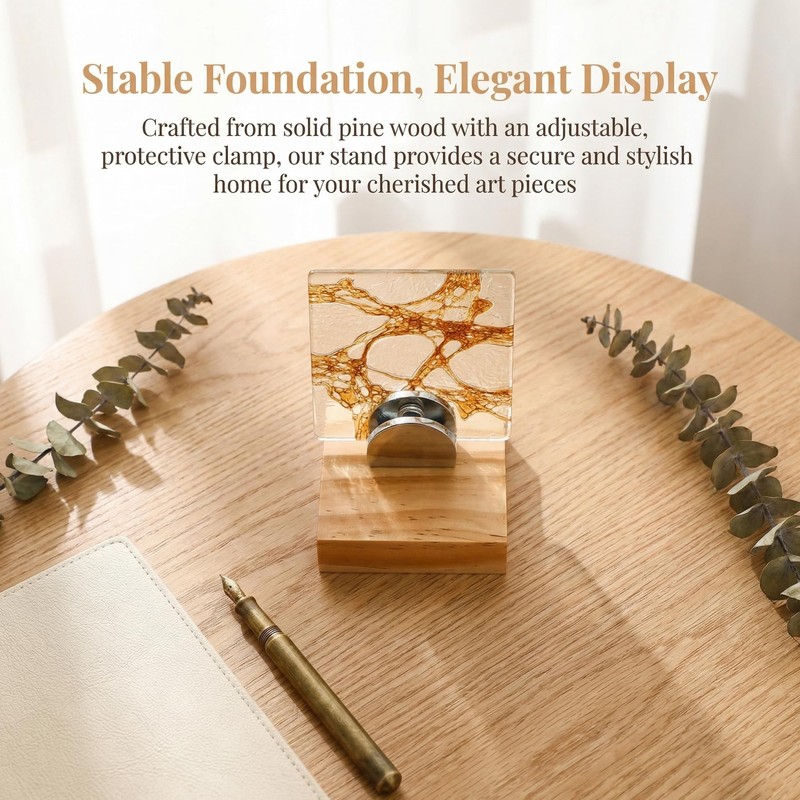 Small Picture Stand 4Psc Mini Wood Adjustable Glass Display Stands