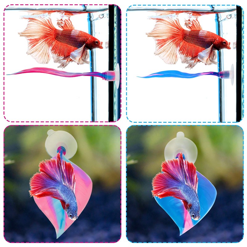 WILLBOND 2 Pieces Silicone Betta Fish Bed Leaf Hammock Betta