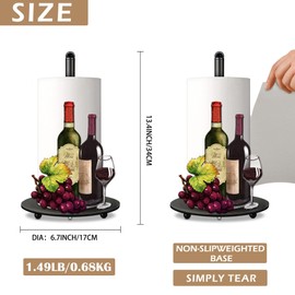Hexagram Wine Decor for Kitchen Wine Gifts Farmer Paper Towel Holder Countertop Cute Rustic Country Kitchen Decor Gifts for Red Wine Lovers Gifts Decorations Gifts for Enophile Grape Housewarming