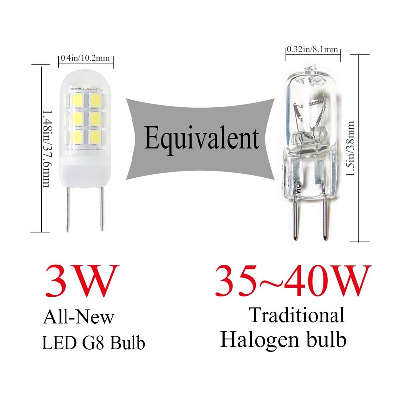 XRZT LED G8 Light Bulb GY8.6 Base Bulb Dimmable 3W