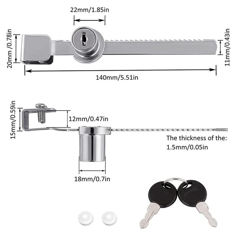 Sliding Glass Door Ratchet Lock, Drawer Display Case Showcase Security