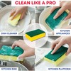 HOMESHOPA Heavy Duty Cellulose Scrub Sponge, 6 pack Dual-Sided Dishwashing