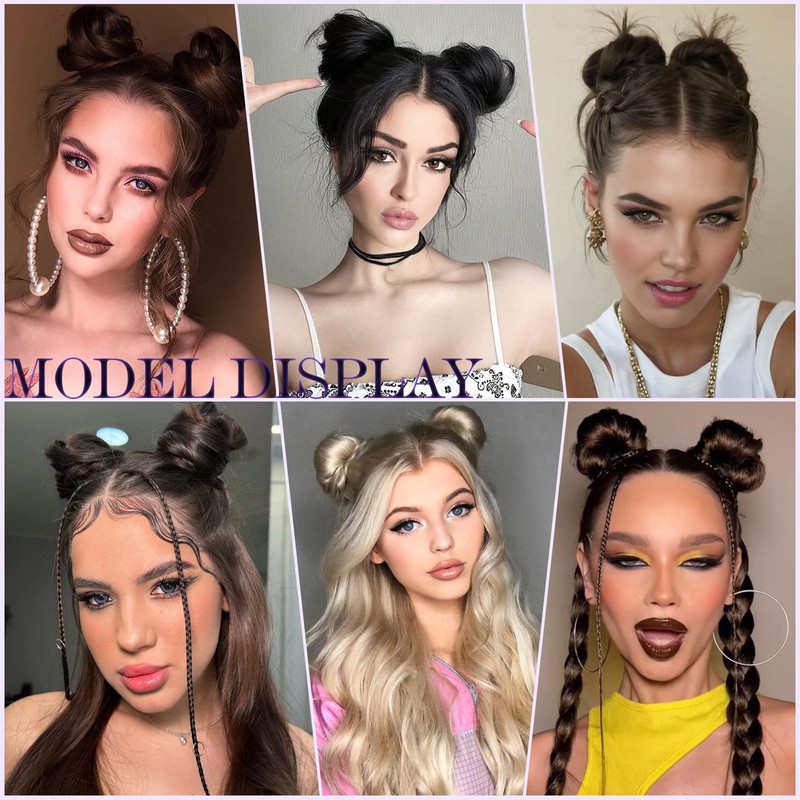 Space Buns Hair Piece 2PCS Mini Clip in Hair Bun