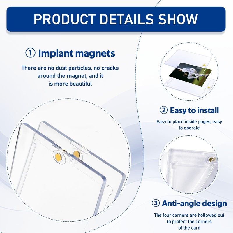 BORISCA 8 Pcs 35PT Magnetic Card Holder, Inner Diameter 64.4
