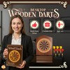 SOL Desktop Wooden Dart Board Set - Compact Tabletop Game