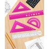 Honagu Triangular Ruler Set, 4+1Pieces Aluminum Alloy Ruler, Metal Drafting