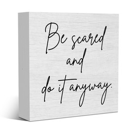 Motivational Quote Home Home Office Decor Rustic Wooden Box Sign Desk Decor for Family Friend Table Shelf Wall Living Room Bedroom Cubicle Farmhouse Office Wood Block Plaque Box Sign