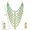 Aheli Multi Layered Green Pearl con Kundan Collar Pendiente Indio