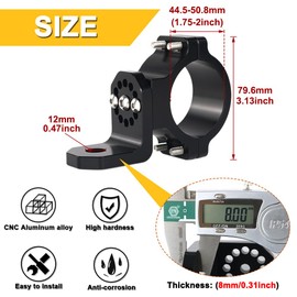 REARACE 2PCS UTV Whip Mount, UTV Light Flag Mounts Aluminium 360° Rotating Adjustable for 1.75" to 2" Roll Cage Compatible with Polaris RZR 900 1000 XP Pro Can Am X3