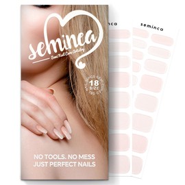 SEMINCA Semi Cured Gel Nail Strips-Salon Quality Semi-Cured Gel Press On Nails Stickers Strengthening Quick DIY Nail Art Manicure Kits for Women at Home 14-Day Wear(Romantic Pink)