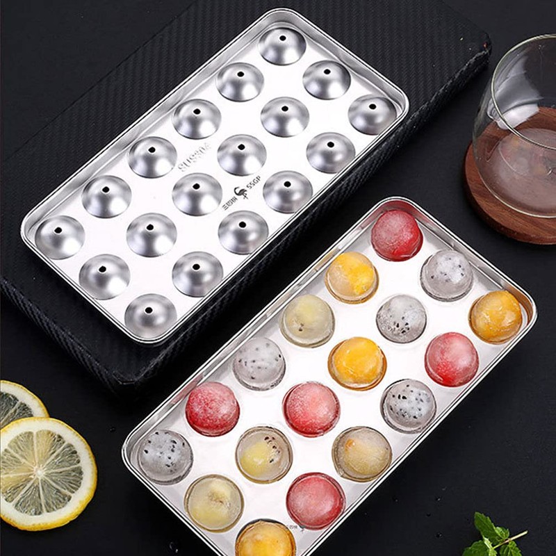 Stainless Steel Ice Mold Reusable Ice Trays Ball Shaped Ice