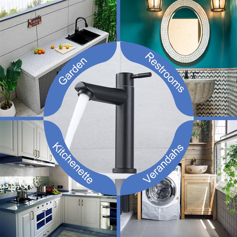 Fine jade2 Cold Water Tap Black for Guest Toilet Washbasin