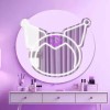 Espejo Kuromi Con Luz Led Maquillaje Ajustable Kawaii