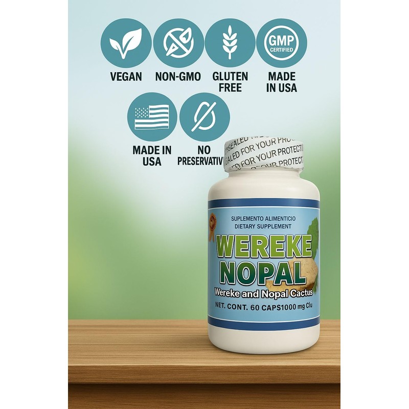 Wereke & Nopal Capsules – 60 Count (1000 mg Each)