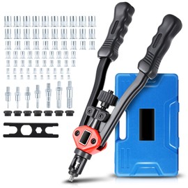 Auto Dynasty 13" Rivet Nut Tool Set, 80pcs Hand Rivet Hand 3-in-1 Tool Kit Set with Metric and SAE Mandrels for Home Household Office Warehouse