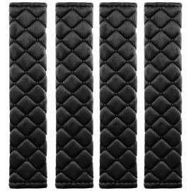 4 Pcs Almohadillas Para Cinturón De Seguridad De Automóvil Negro