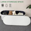 GLAXYFUR 43.3" Storage Ottoman Bench, Sherpa Foot Rest, Folding Storage