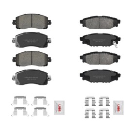 Fraxle Front and Rear Ceramic Brake Pads Set with Hardware For 2017-2022 Subaru Impreza, 2018-2022 Crosstrek