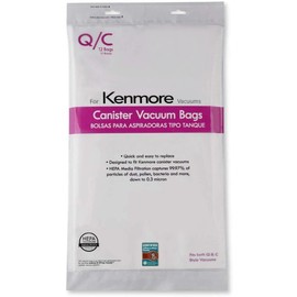 Compatible with Kenmore Canister Vacuum Bags Q/С Type - Models 5055, 50557, 50558, 20-53292, 53291, 200, 400, 700, 800 Series - Pack of 12 Premium Cloth Bags
