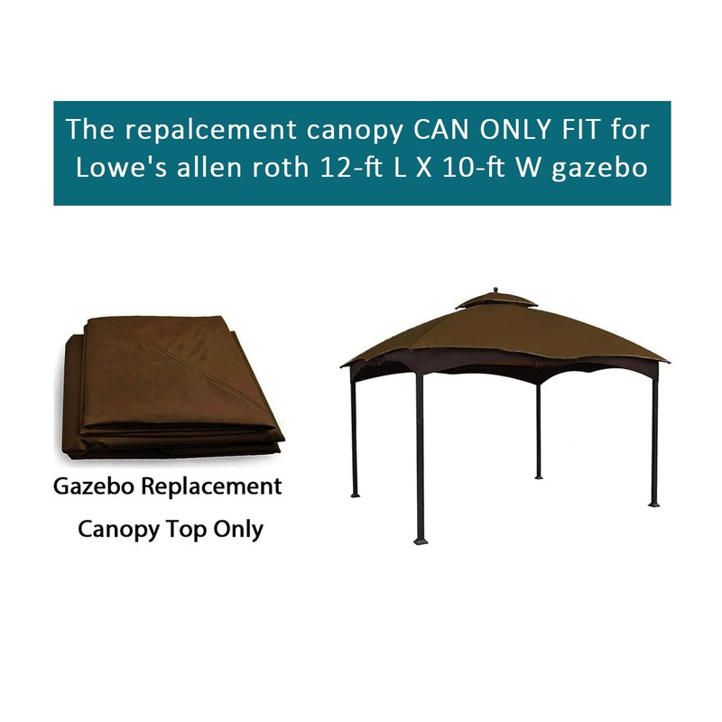 Wonwon Gazebo Replacement Canopy Top Cover 10X12 Double Tiered Canopy