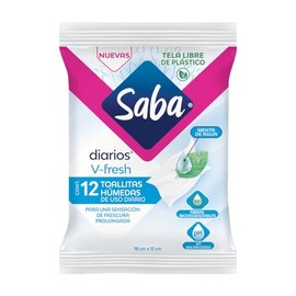 Saba Toallitas Húmedas V-fresh para uso íntimo, 12 piezas
