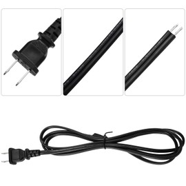 3 Pack Lamp Cord with Molded Plug, Lamp Cord Stripped Ends Ready for Wiring (Black, 6 Feet)