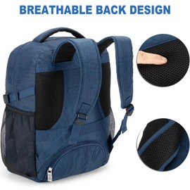 Boardingblue Under-Seat Backpack for Spirit, Frontier, American - Fits 18 x 13 x 8 Inches - Perfect Personal Item for Easy Air Travel - TSA Approved (Navy)