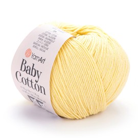 YarnArt Baby Cotton Yarn - Soft Knitting Yarn for Baby & Summer, 50% Cotton 50% Acrylic, 1.76 Oz, 180.44 Yds, Ideal for Amigurumi & Crochet Projects (1, 431)