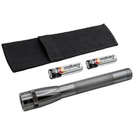 Mag-Lite NEW Mini Maglite Pro LED 2 AA Holster Pack Gray Mag 332 Lumens 2 Power Settings