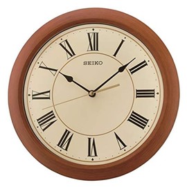 Seiko QXA713T Wall Clock Plastic Sweeping Seconds Brown
