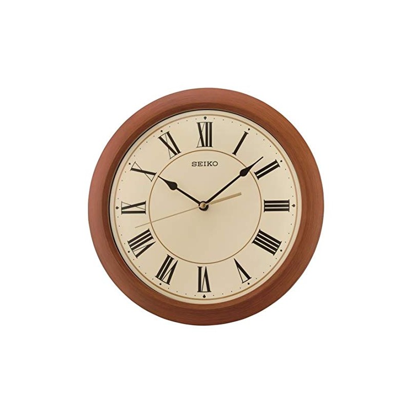 Seiko QXA713T Wall Clock Plastic Sweeping Seconds Brown