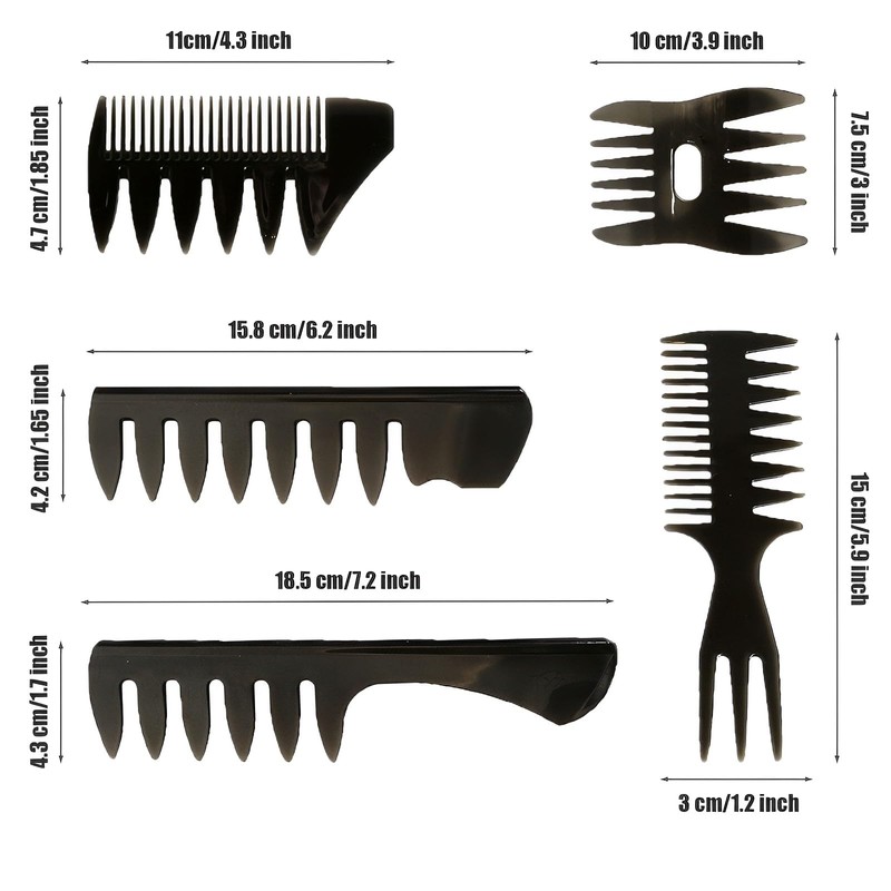 5 Peines de Peinado para Hombre, Herramienta de Peluquería Peine
