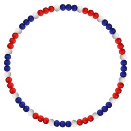 AKAIXI 22In Red White and Blue Baseball Necklace, Elastic Clay Beaded Chain, Baseball Drip Accessories for Men Women Baseball Team Players Lovers Gift