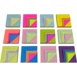 4A Magic Cyclic Sticky Notes,4 Neon Color Assorted, Each Color Sheets Cyclic,Self-Stick Notes,3 x 3 Inches,100 Sheets/Pad,12 Pads/Box,4 Boxes,4800 Sheets Total,4A 303M-PNx12