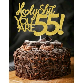 55 decoraciones para tartas, 55 decoraciones para tartas de cumpleaños, purpurina dorada, divertida decoración para tartas 55 para hombres, 55 decoraciones para tartas para mujeres, decoraciones de cumpleaños 55, decoración para tartas de cumpleaños 55 o