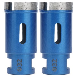 2pcs Marble Hole Openers 32mm Sharpened Sturdy Blue Drilling Hole Saw Bits for Marble Granite Ceramic Tiles Concrete