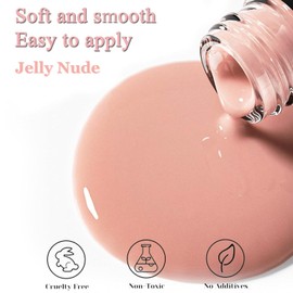 Sheer Nail Polish Nude - Fast Drying Neutral Nail Polish Quick Dry - Long lasting Jelly Nail Polish High Coverage - Water Based Natural Nail Polish No Required UV/LED Lamp