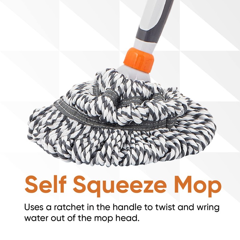 Superio Twist Mop Self Wringing Mop with Scrubber Microfiber Mop