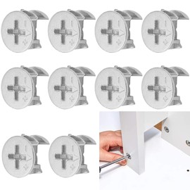 10PCS Durable Cam Lock Set for Drawers & Wardrobes – Anti-Corrosion, Secure Furniture Connector White