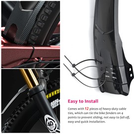 BEENOPT 2 PCs Universal Mountain Bike Fender, MTB Bicycle Fenders Rear + Front Mountain Bike Mud Guard Fender Set, 11.4" Length 3.5" Width